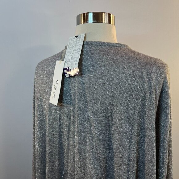 C by One Women's Grey Sparkle Long Cardigan Sweater - Size 3X - NWT - Picture 3 of 5